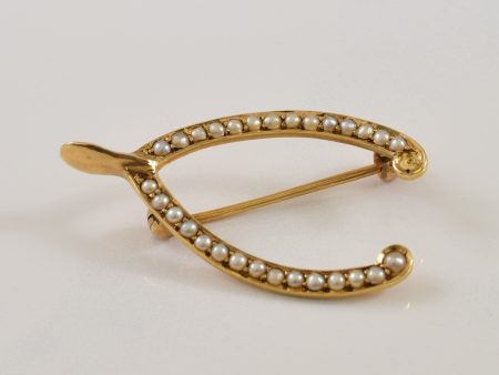 Wishbone Seed Pearl Brooch | 0.50ctw | Hot on Sale