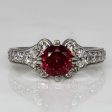 Synthetic Ruby & Diamond High Set Ring | 1.40ct, 0.55ctw | SZ 8.75 | Cheap