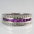 Triple Row Diamond & Topaz Wide Band | 0.20 ctw | SZ 8 | Online now