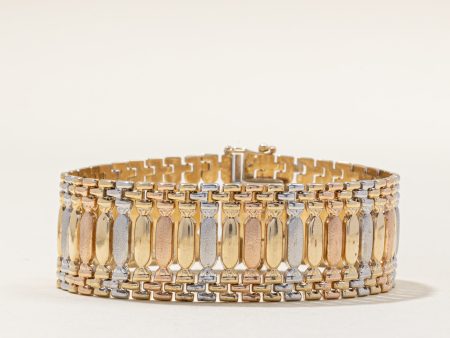 Italian 10k Tri Tone Bracelet | 7.25  | Online Hot Sale