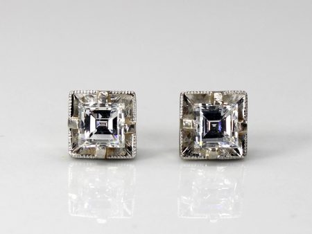 Square Diamond Stud Earrings | 0.74ctw | For Cheap