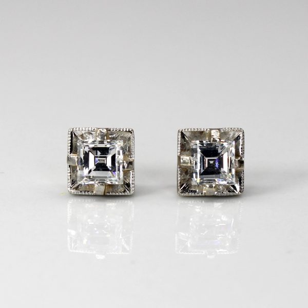 Square Diamond Stud Earrings | 0.74ctw | For Cheap