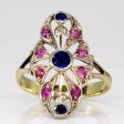 Vintage Synthetic Ruby & Sapphire Ring | 0.50ctw | SZ 6 | Discount