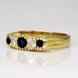 Vintage 18k Sapphire & Diamond Five Stone Band | 0.38ctw, 0.30ctw | SZ 6.75 | For Cheap