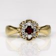 Synthetic Ruby & Diamond Ring | 0.18ct, 0.03ctw | SZ 8.25 | Cheap