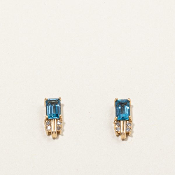 Topaz & Diamond Earrings | 1.20ctw, 0.04ctw | Cheap