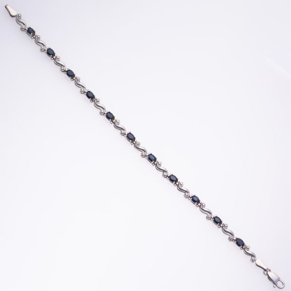 10k Yellow Gold Blue Sapphire Bracelet | 2.27ctw | 7.25  Supply