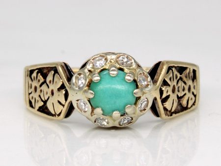 Turquoise & Diamond Cocktail Ring | 0.40ct, 0.08ctw | SZ 7.25 | For Discount