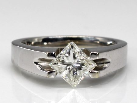 Solitaire Princess Diamond Ring | 0.96ct VVS2 I | SZ 5.5 | For Sale