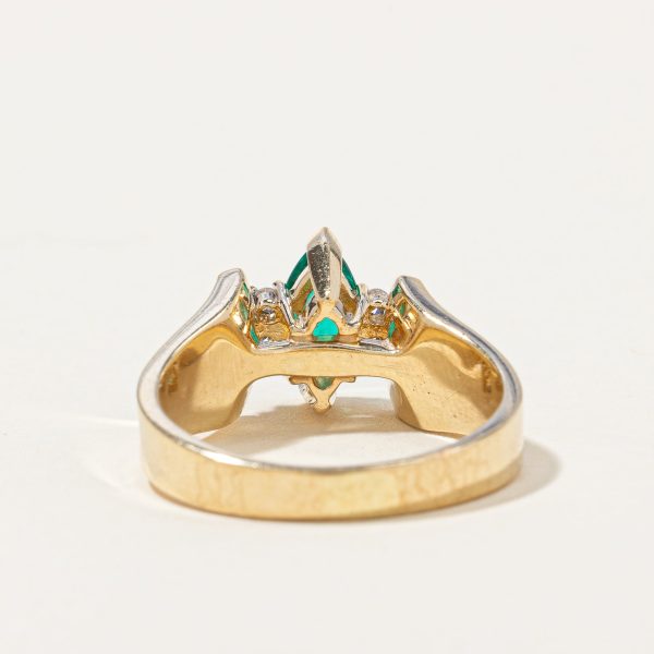 Synthetic Emerald & Natural Diamond Ring | 0.41ct, 0.06ctw | SZ 6 | Discount