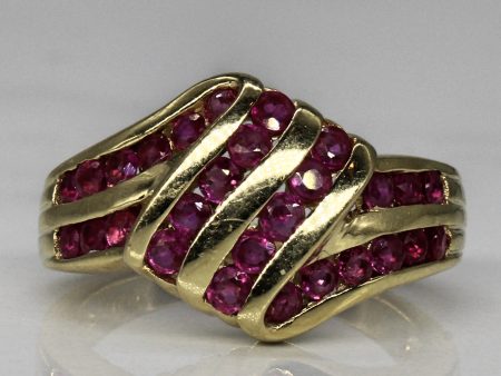 Synthetic Ruby Waterfall Ring | 0.60ctw | SZ 6 | For Discount