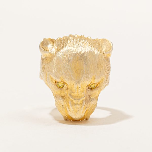 Yellow Diamond Cougar Ring | 0.04ctw | SZ 9.75 | Discount