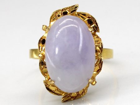 Solitaire Lavender Jadeite Gold Ring | 14.00ct | For Cheap