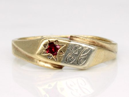 Synthetic Ruby  E.C.  Initial Ring | 0.05ct | SZ 5.25 | Online