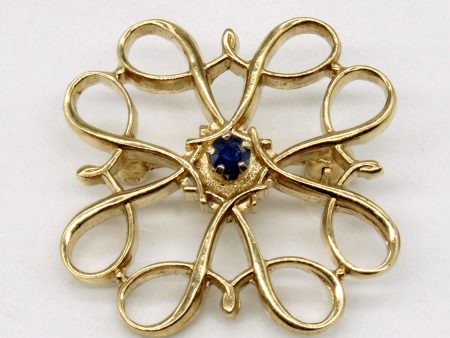 Yellow Gold and Sapphire Brooch | 0.05ct | For Discount