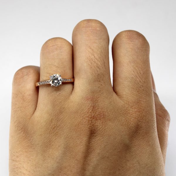 Solitaire with Accents Diamond Ring | 0.79ctw VS2 G | SZ 7 | on Sale