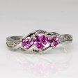 Synthetic Pink Sapphire & Diamond Heart Ring | 0.38ctw, 0.02ctw | SZ 7 | For Cheap