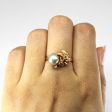 Solitaire Pearl Textured Gold Ring | SZ 7 | Hot on Sale