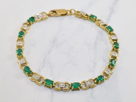 Green Onyx & Diamond Bracelet | 1.80ctw, 0.02ctw | 6.5  | For Discount