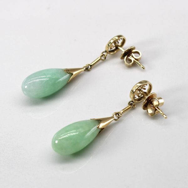 Tear Drop Jadeite Dangle Earrings | 8.00ctw | Supply