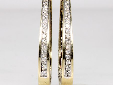 10k Gold Diamond Hoop Earrings | 0.23ctw | For Sale