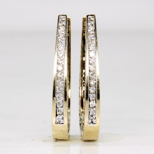 10k Gold Diamond Hoop Earrings | 0.23ctw | For Sale