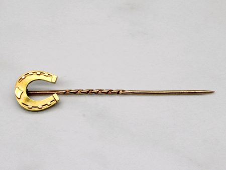 10k 18k Yellow Gold Horseshoe Pin Online