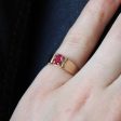 Synthetic Ruby High Set Ring | 0.40ct | SZ 5.75 | Fashion