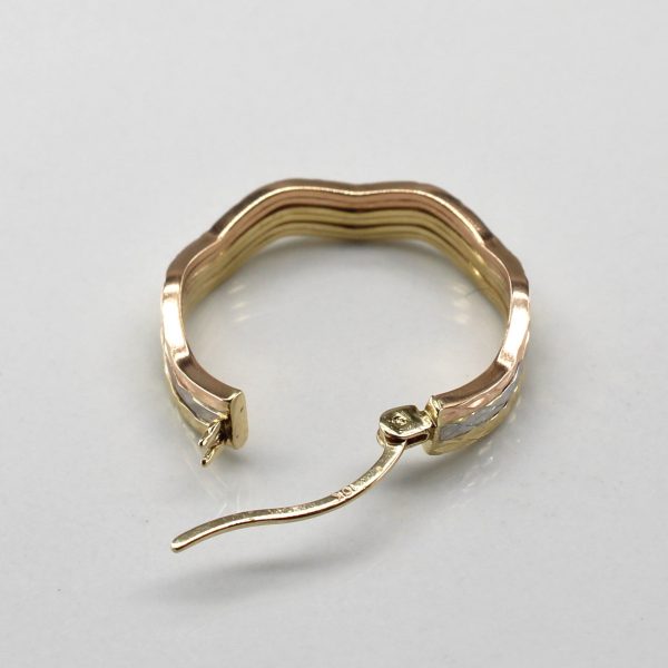 Tri Tone Gold Hoop Earrings Online