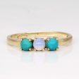 Turquoise & Opal Bead Ring | 0.30ctw, 0.12ct | SZ 4.25 | Online now