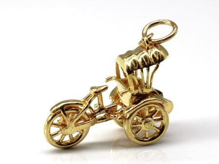 Yellow Gold Three Wheeled Cart Pendant Supply