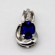 Synthetic Sapphire & Diamond Pendant | 1.00ct, 0.01ct | For Cheap