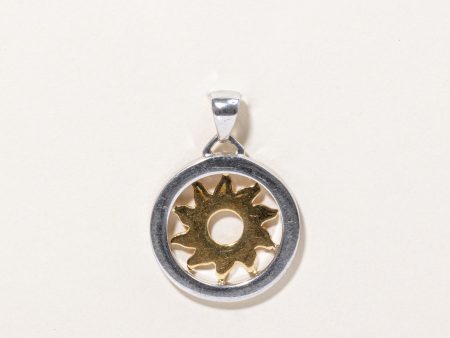 10k Two Tone Gold Sun Pendant Online Hot Sale