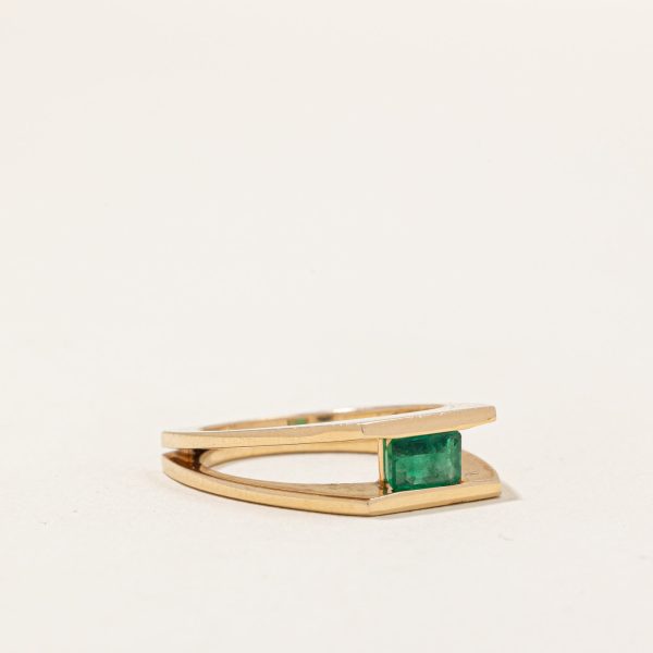 Tension Set Emerald Ring | 0.36ct | SZ 5.75 | Fashion