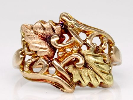 10k Two Tone Gold Leaf Ring | SZ 7 | Supply