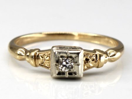 Solitaire Diamond Vintage Ring | 0.03ct | SZ 5.75 | on Sale