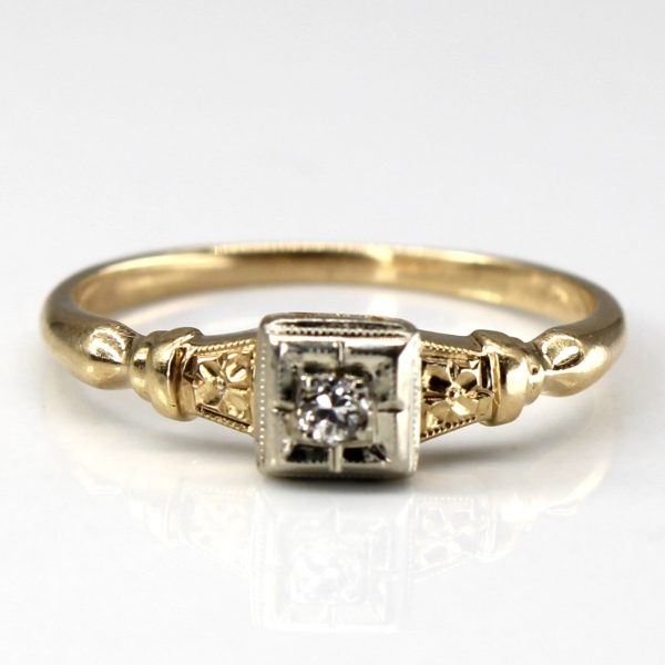 Solitaire Diamond Vintage Ring | 0.03ct | SZ 5.75 | on Sale