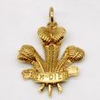 Vintage 9k Yellow Gold Prince of Wales Feathers Charm For Cheap