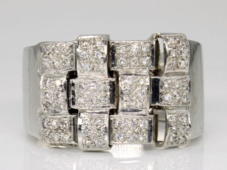 Woven Diamond Cocktail Ring | 0.36ctw | SZ 9 | Fashion