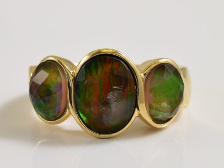 Three Stone Ammolite Ring | 2.50ctw | SZ 5.75 | Fashion