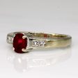 Synthetic Ruby & Diamond Engagement Ring | 0.70ct, 0.10ctw | SZ 6 | Cheap