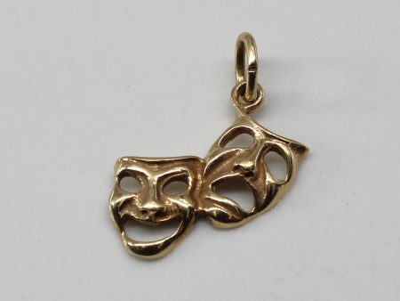 Yellow Gold Mask Pendant For Cheap