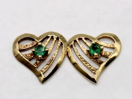 Synthetic Emerald Heart Earrings | 0.04ctw | Online Hot Sale