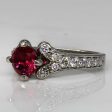 Synthetic Ruby & Diamond High Set Ring | 1.40ct, 0.55ctw | SZ 8.75 | Cheap