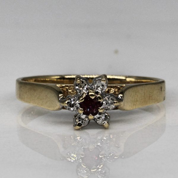 Synthetic Ruby & Diamond Ring | 0.04ct, 0.03ctw | SZ 5.75 | Online