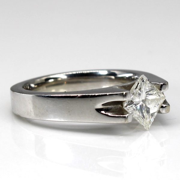 Solitaire Princess Diamond Ring | 0.96ct VVS2 I | SZ 5.5 | For Sale