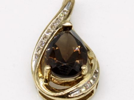 Smokey Quartz & Diamond Pendant | 2.50ct, 0.13ctw | Online Hot Sale