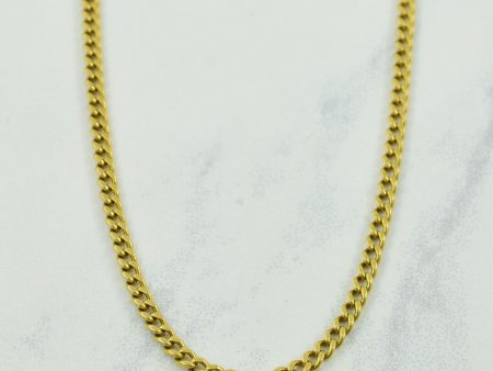 Vintage Italian 18k Yellow Gold Curb Chain | 23.5  | Sale