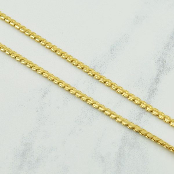 Vintage Italian 18k Yellow Gold Serpentine Chain | 19.5  | For Sale