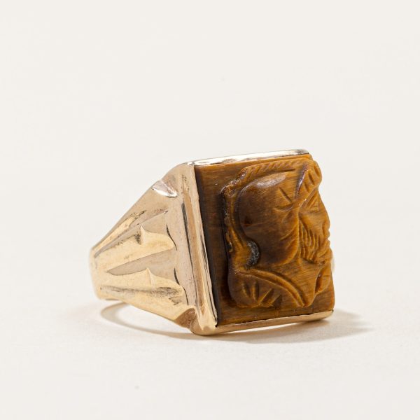 Tiger s Eye Cameo Ring | 6.00ct | SZ 6.75 | Online